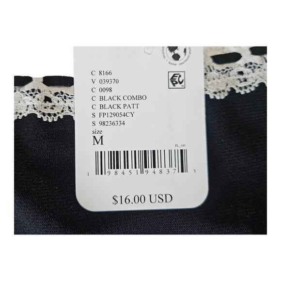 FREE PEOPLE Women's M Bikini Panties Black White Lace Ribbon Mesh NEW - Picture 4 of 6